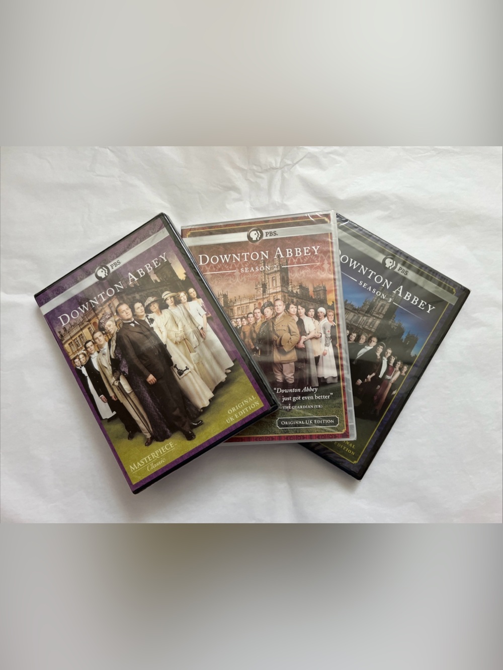 Downtown Abbey DVD Set Original UK Edition, Seasons 1, 2, 3, New In Package